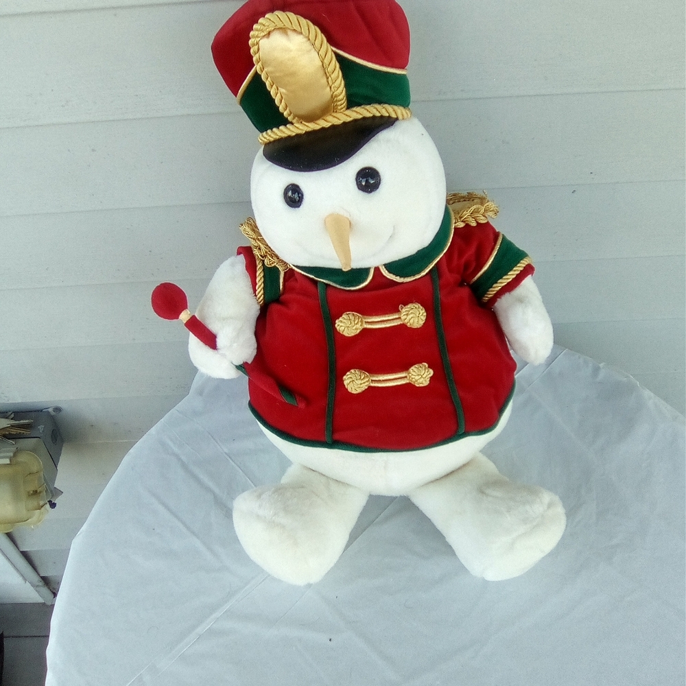 SNOWDEN AND FRIENDS Festive Snowman Plush with Red a WITH CHRISTMAS MUSIC